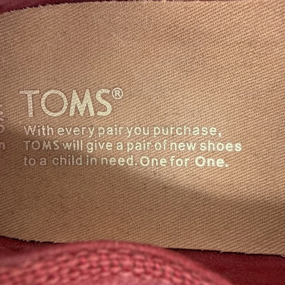 TOMS Women's Valencia Platform Espadrille Red Flats Casual SZ 9.5 Casual Preppy